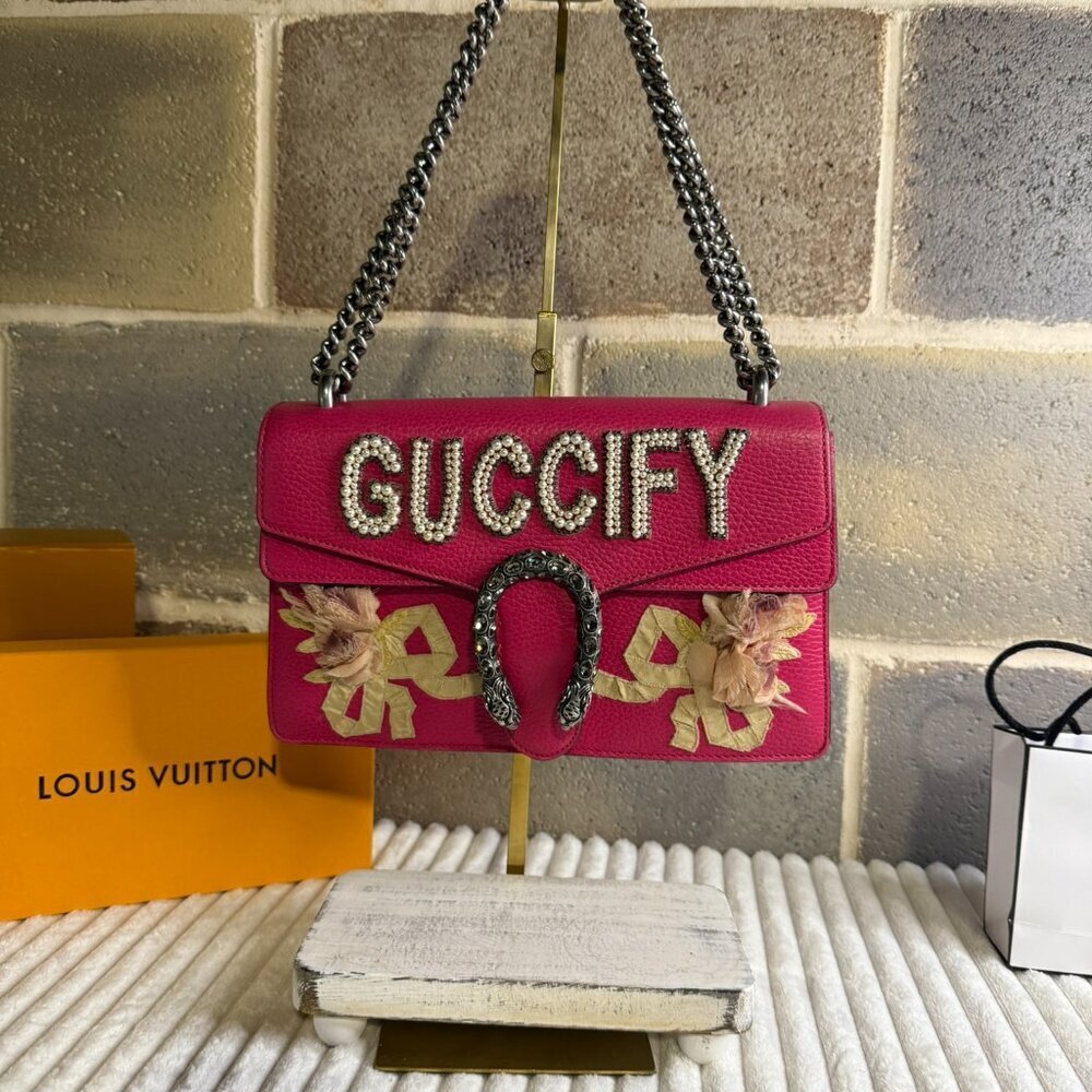 Auth Gucci GUCCIFY Embellished Dionysus Leather Shoulder Bag - Picture 11 of 17